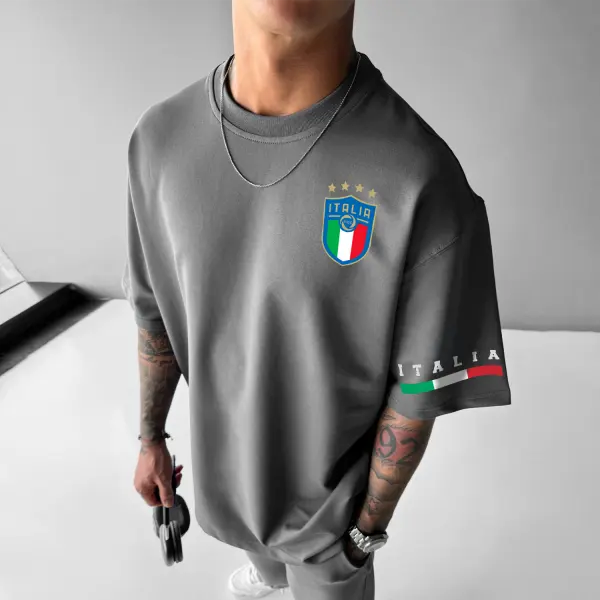 Oversized Italia FC Casual Tee - Ootdyouth.com 