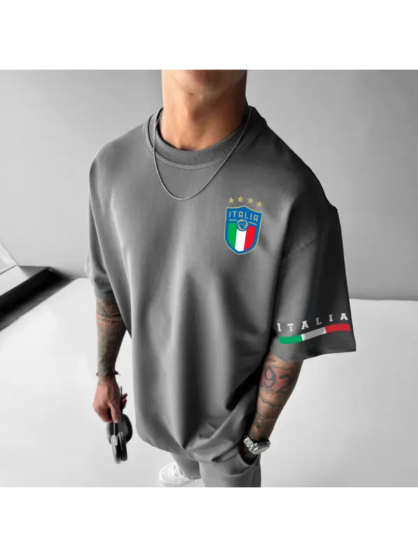 Oversized Italia FC Casual Tee - Valiantlive.com 