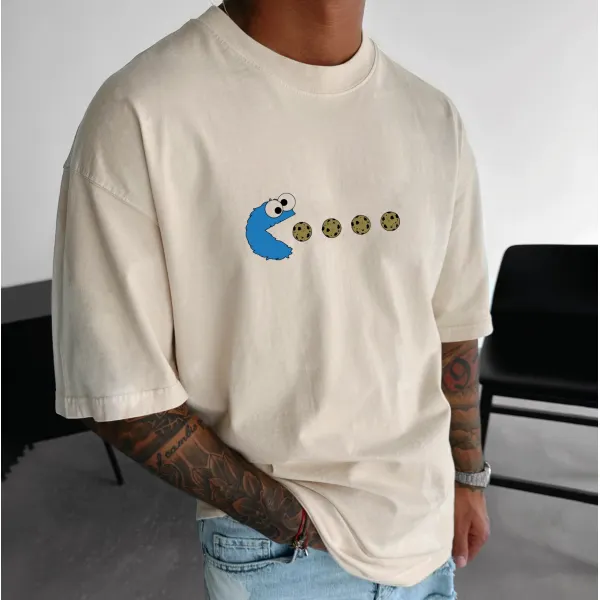 Kaws Sesame Street Cookie Print T-shirt - Ootdyouth.com 