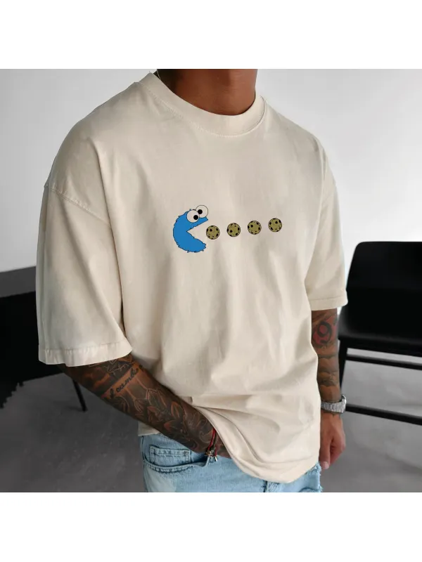 Kaws Sesame Street Cookie Print T-shirt - Ootdmw.com 