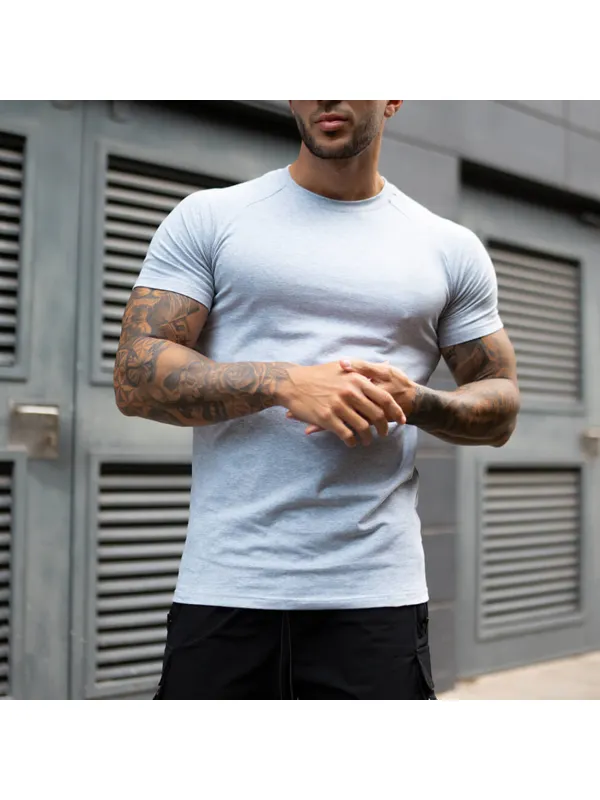 Camiseta De Gimnasio Con Manga Raglán Para Hombre - Ootdmw.com 
