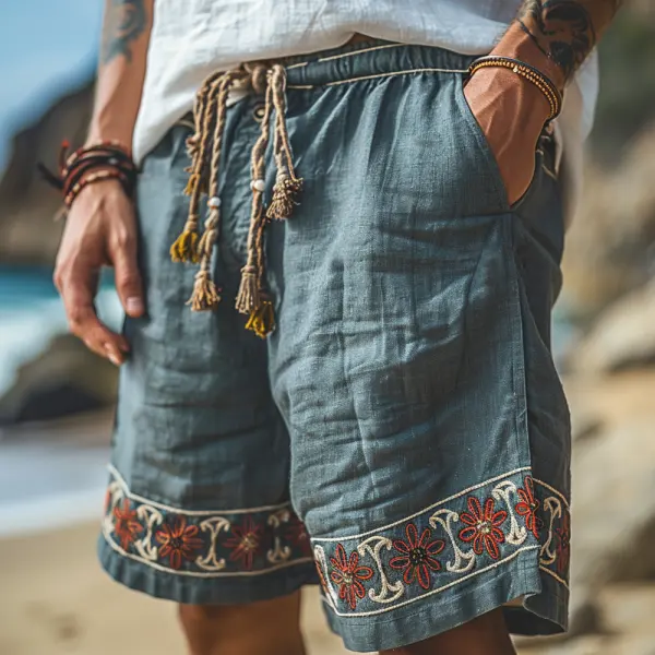 Vintage Washed Linen Shorts - Spiretime.com 