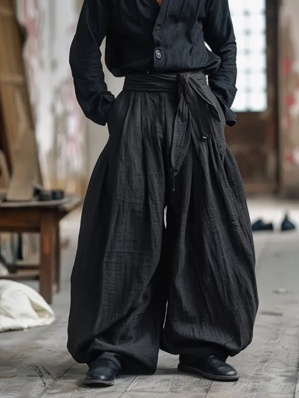 Men's Oversized Loose Linen Pants - Menwyx.com 