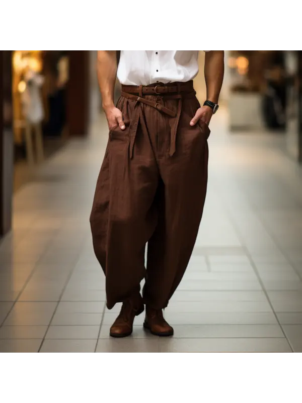 Men's Oversized Breathable Loose Linen Casual Pants - Ootdmw.com 