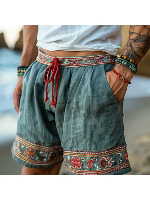 Vintage Washed Linen Shorts - Ootdmw.com 