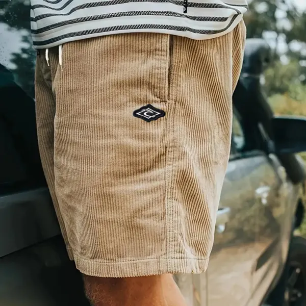 Retro Corduroy Surf Shorts Unisex Street Retro Skateboard Shorts - Wayrates.com 