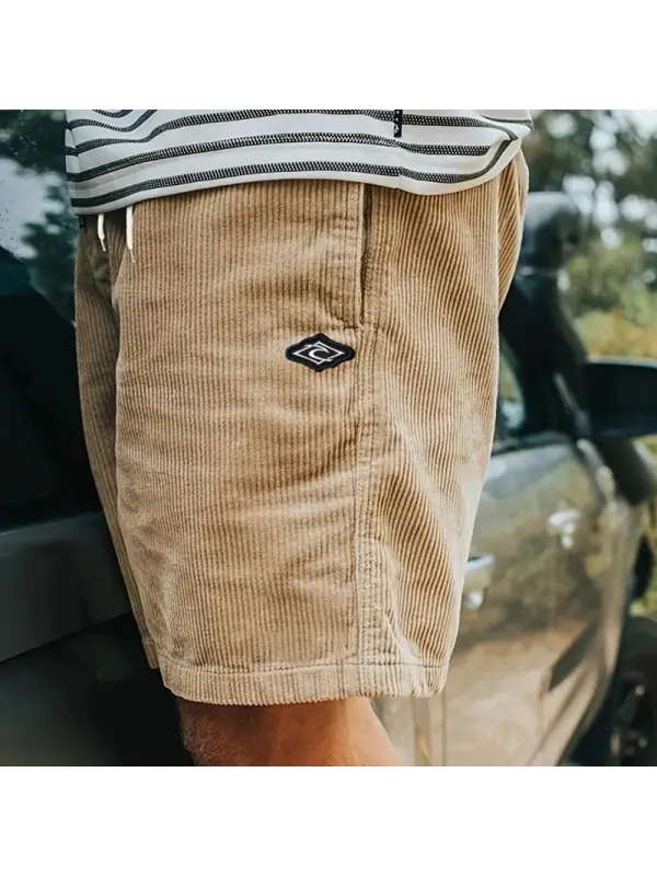 Retro Corduroy Surf Shorts Unisex Street Retro Skateboard Shorts - Anrider.com 