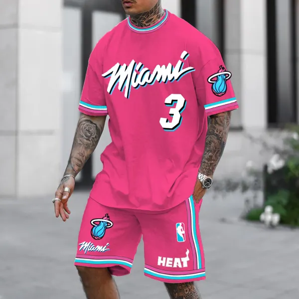 Men's Pink Basketball Jersey Shorts Set - Ootdyouth.com 