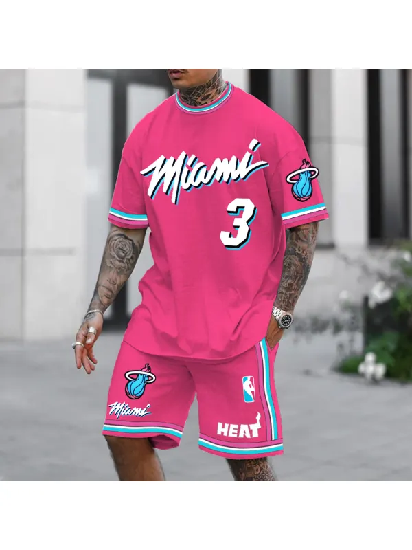 Men's Pink Basketball Jersey Shorts Set - Timetomy.com 