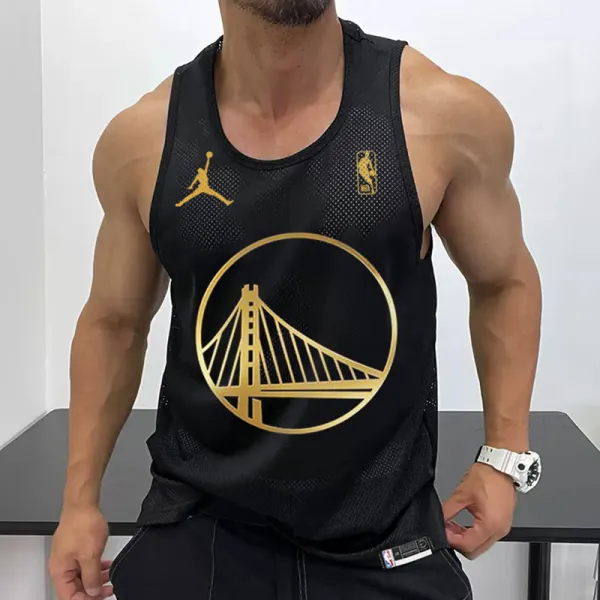 Men's Casual Mesh Vest Basketball Print Vest Breathable Sports Vest - Trisunshine.com 