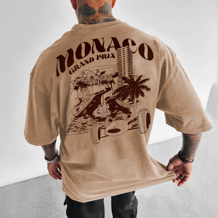 

Retro Casual Racing Printed T-shirt