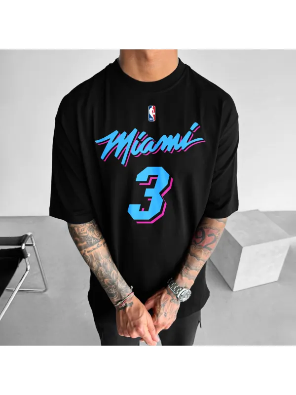 Unisex Casual Basketball Print T-Shirt Heat T-shirt - Timetomy.com 