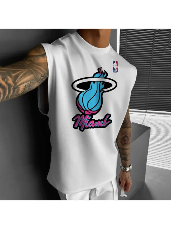 Men's Casual Basketball Print Vest Sports Vest Heat Vest - Timetomy.com 