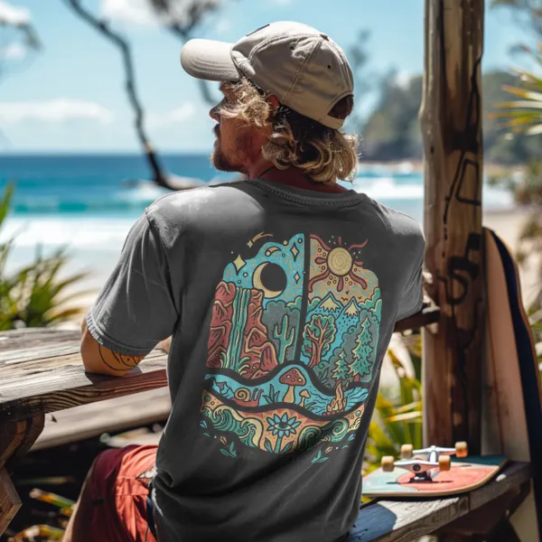 Unisex Vintage Print Surfwear Printed T-Shirt - Anurvogel.com 