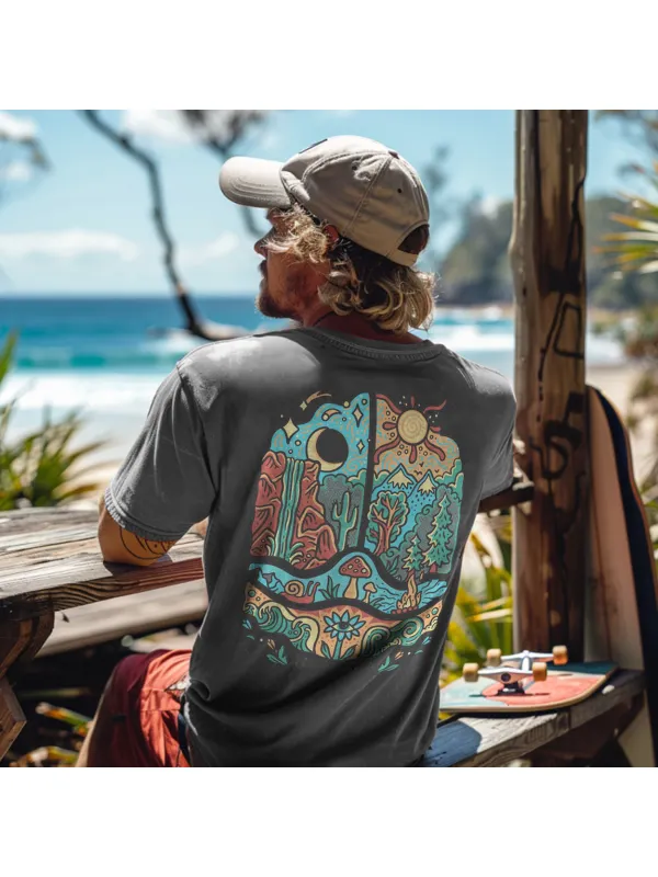Unisex Vintage Print Surfwear Printed T-Shirt - Shopyiyistories.com 