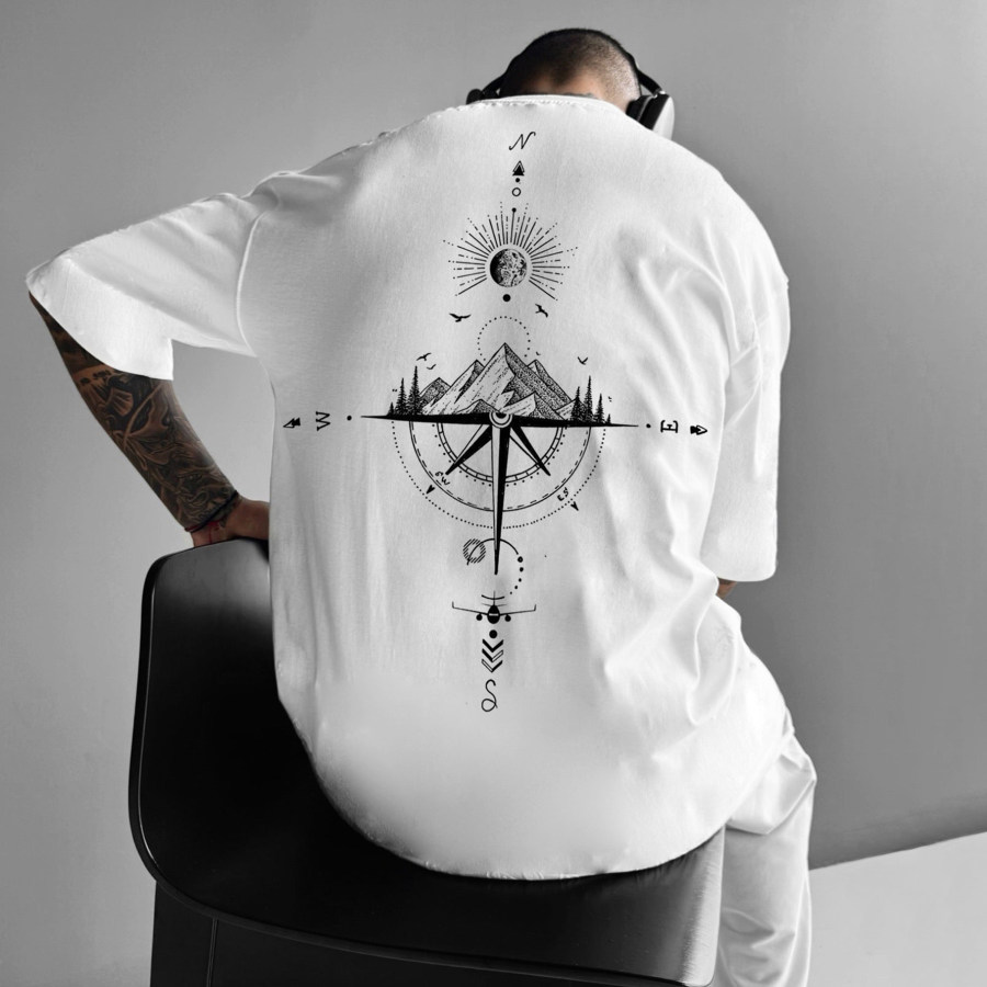 

Unisex Casual Sun Moon Star Ocean Tee