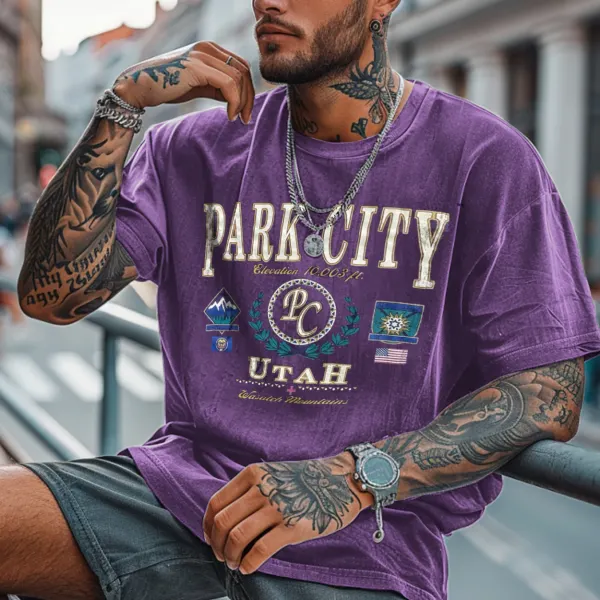 T-shirt Classica Da Sci Vintage Unisex Di Park City Utah - Faciway.com 