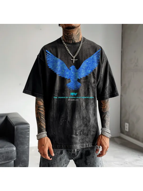 Peace Dove Letter Printing Oversized T-shirt - Anrider.com 