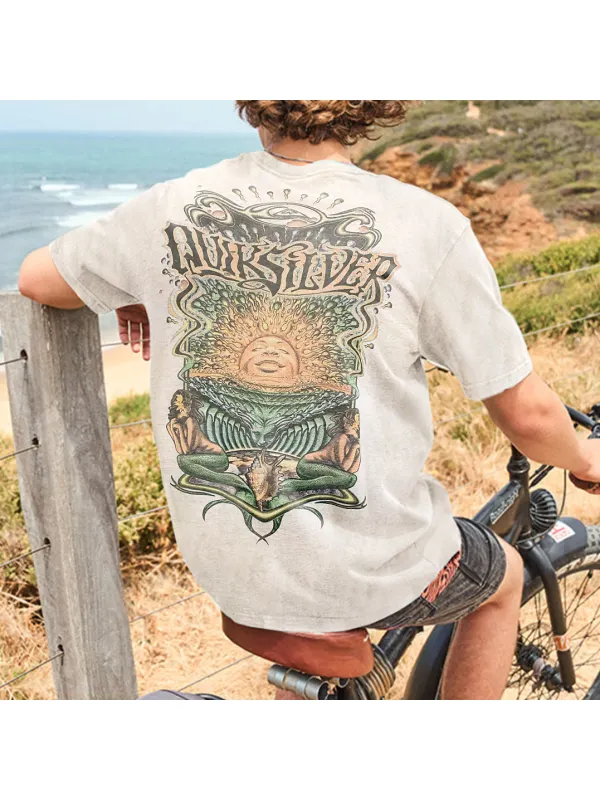 Oversized Unisex Retro Relaxed Print Surf T-Shirt - Shopyiyistories.com 