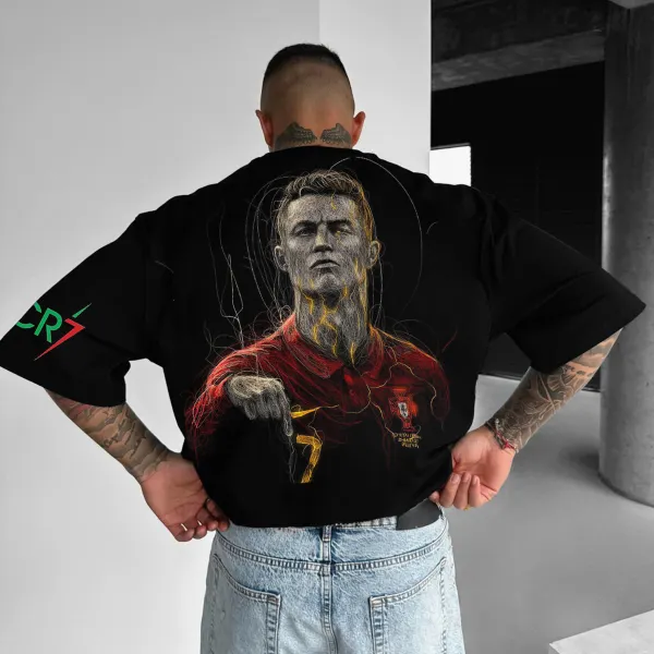 Unisex Casual Football Print T-shirt Cristiano Ronaldo T-shirt - Wayrates.com 