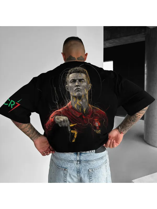 Unisex Casual Football Print T-shirt Cristiano T-shirt - Timetomy.com 