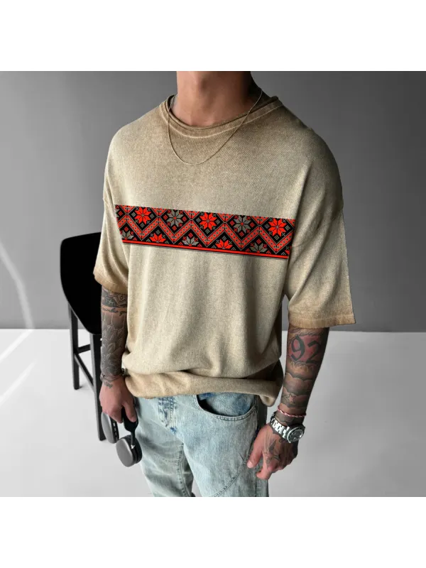 Ethnic Style Making Old Loose T-shirts - Timetomy.com 