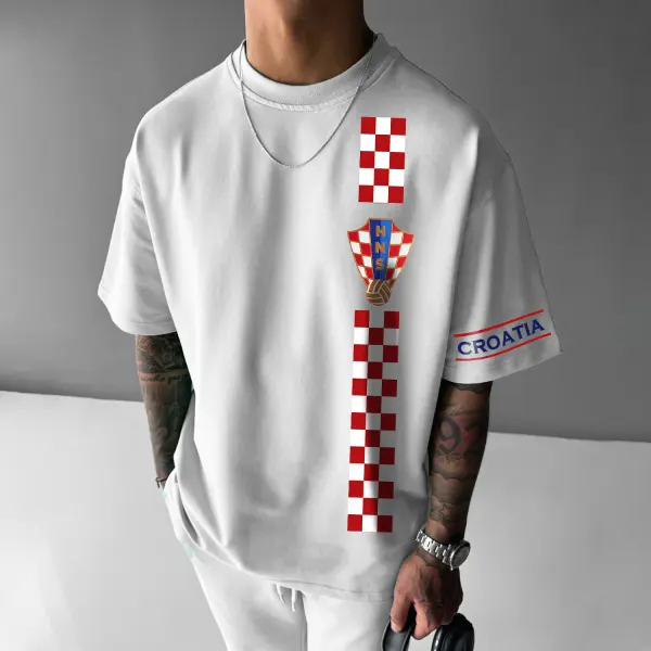 Oversized Croatia National Football Team Tee - Spiretime.com 