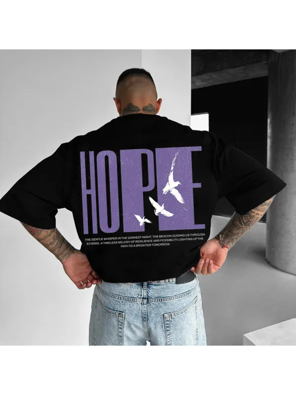 Hope Pigeon Print Loose T-shirt - Timetomy.com 