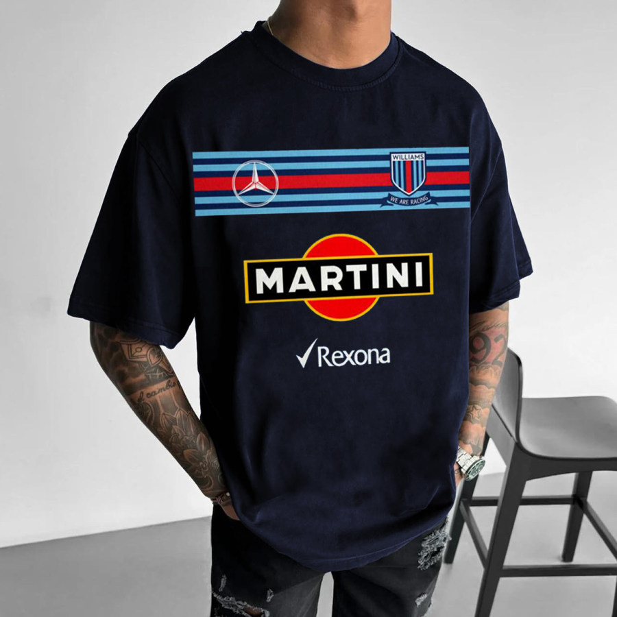 

Men's Loose Racing Printed Casual T-shirt