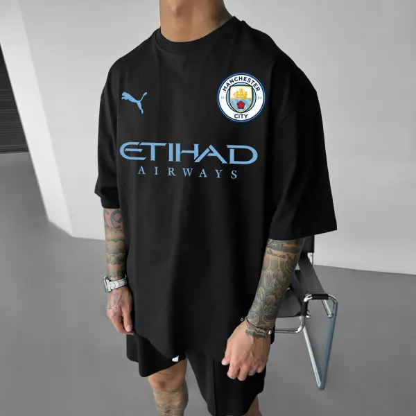 Oversized Manchester City Graphic Tee - Wayrates.com 