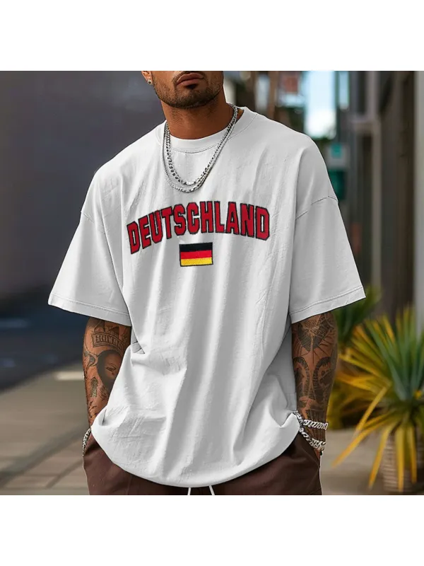 Unisex Vintage German Football Print T-Shirt - Timetomy.com 