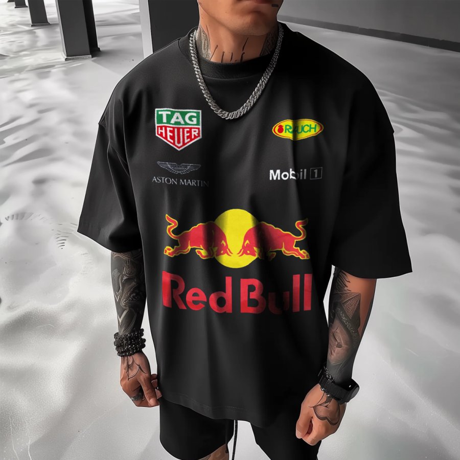 

Racing Sponsor Banner Fashion Print Logo T-Shirt
