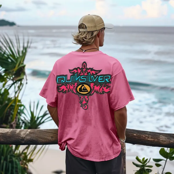 Unisex Vintage Surf Printed T-shirt - Dozenlive.com 