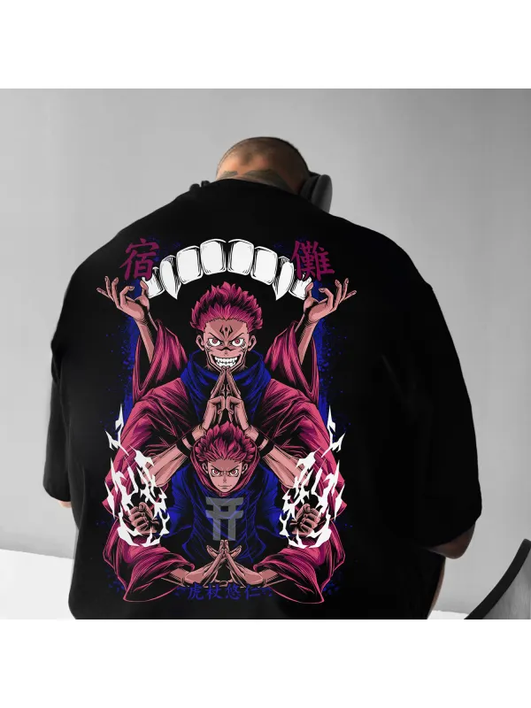 Unisex Casual Anime Print T-shirt Jujutsu Kaisen T-shirt - Timetomy.com 