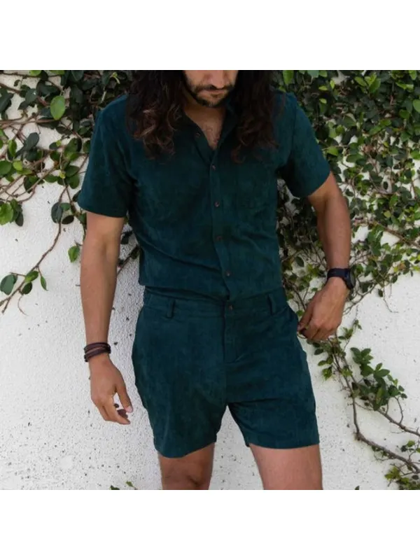 Suede Men's Personalized Jumpsuit Rompers - Timetomy.com 