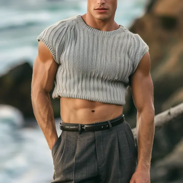 Men's Breathable Cropped Top - Craftshock.com 