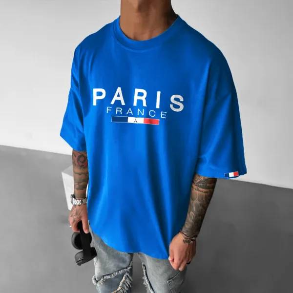 Unisex Paris Print Basic T-Shirt - Spiretime.com 