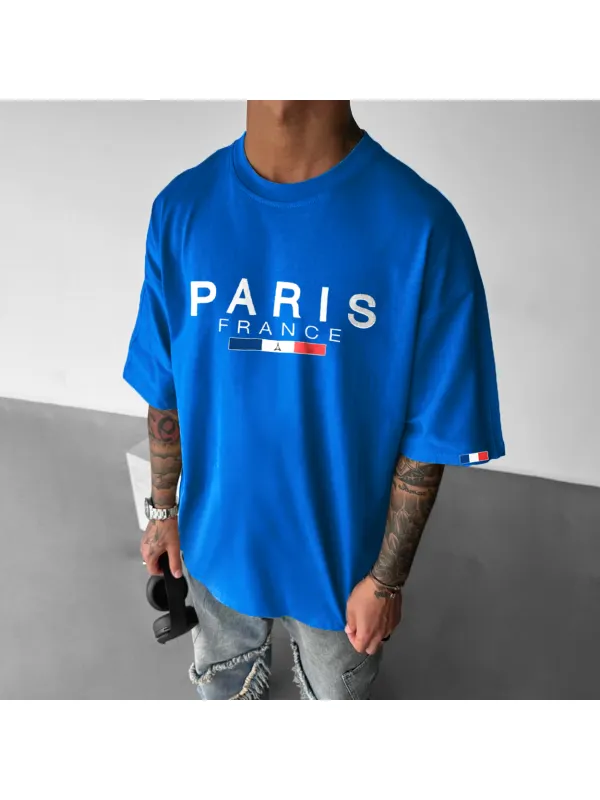 Unisex Paris Print Basic T-Shirt - Timetomy.com 