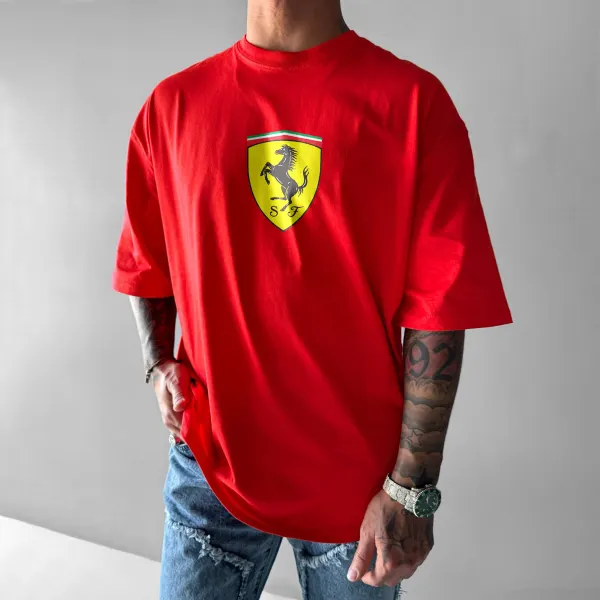 Unisex Casual Sports Car Print T-shirt - Ootdyouth.com 