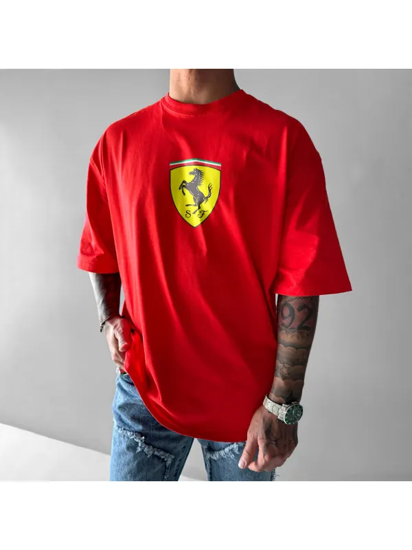 Unisex Casual Sports Car Print T-shirt - Ootdmw.com 