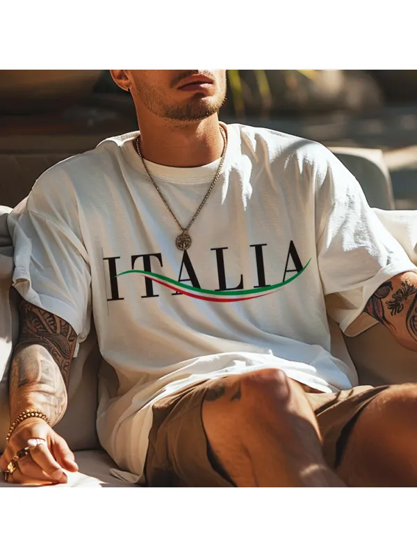 Unisex Vintage Italian Printed T-shirt - Anrider.com 