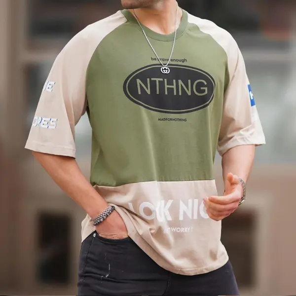 Men's Racing Patchwork T-Shirt - Nicheten.com 