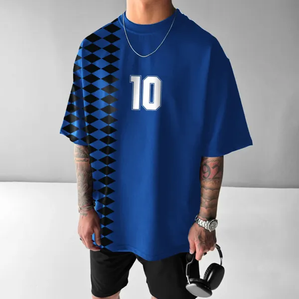 Men's Casual Numbered Printed Loose T-shirt - Nicheten.com 