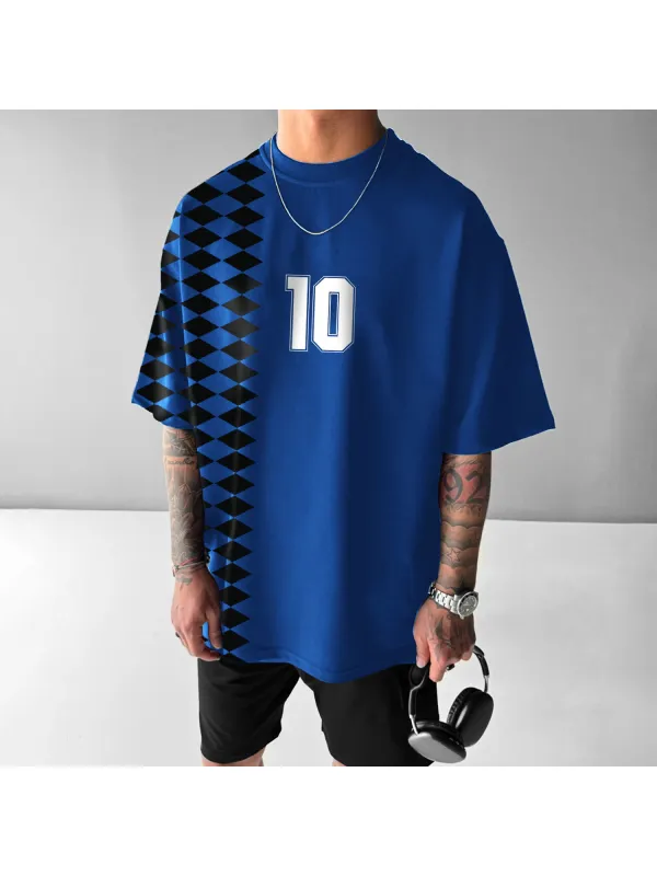 Men's Casual Numbered Printed Loose T-shirt - Anrider.com 