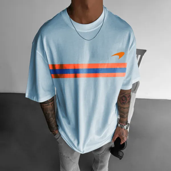 Men's Simple Contrast Printed T-shirt - Dozenlive.com 