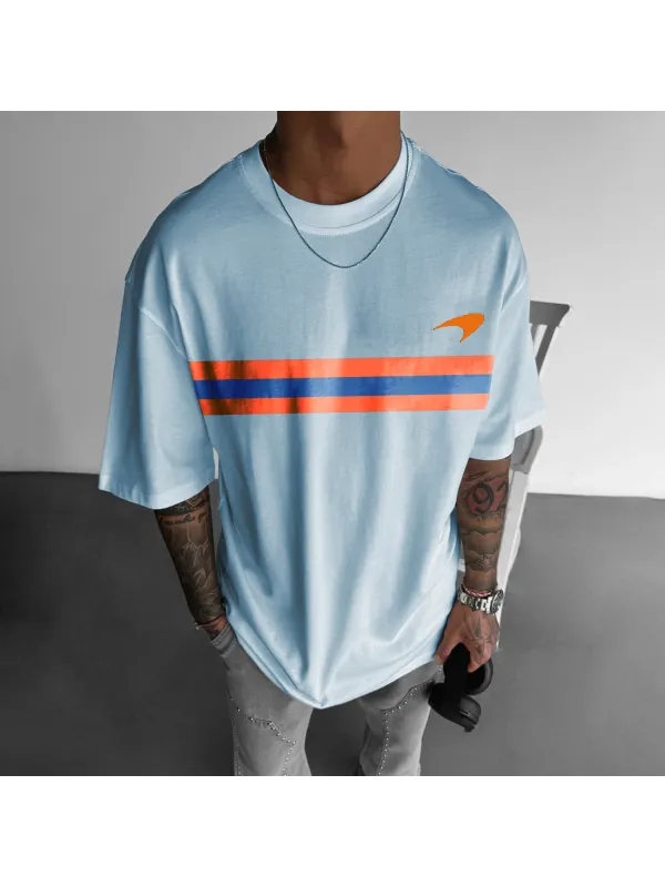 Men's Simple Contrast Printed T-shirt - Timetomy.com 