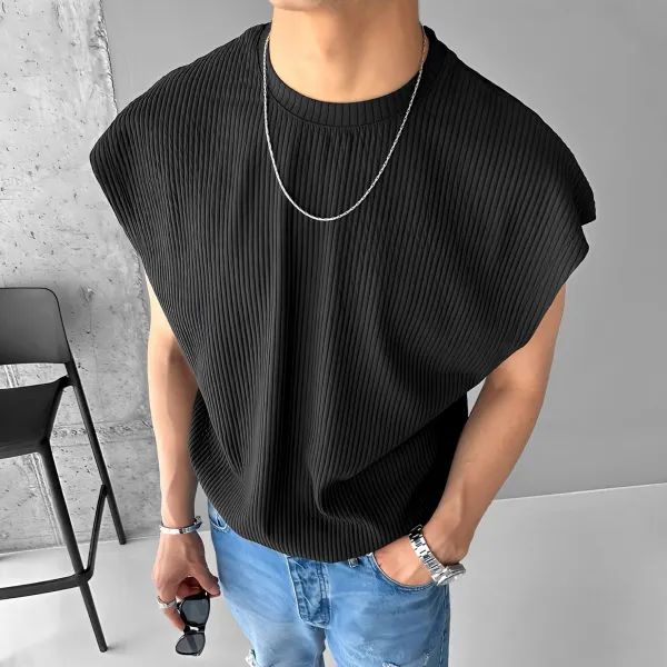 Oversized Crew Neck Sleeveless T-shirt - Nicheten.com 