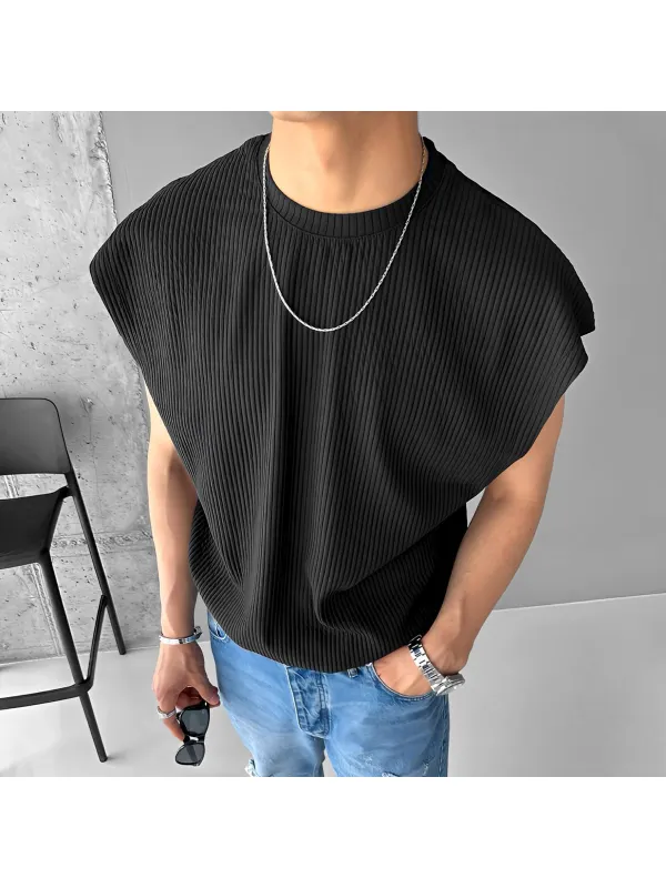 Oversized Crew Neck Sleeveless T-shirt - Anrider.com 