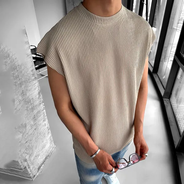 Oversized Crew Neck Sleeveless T-shirt - Dozenlive.com 