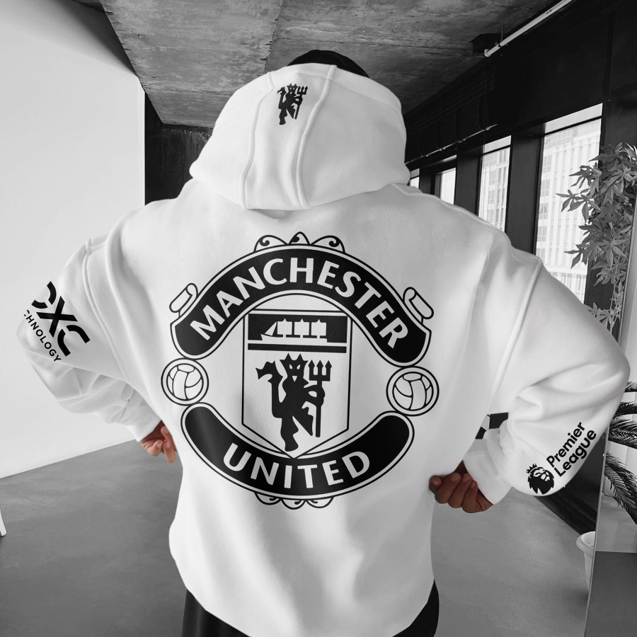 

Oversized Manchester United Print Hoodie Football Print Hoodie